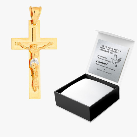 Zawieszka ze złota krzyżyk z orłem