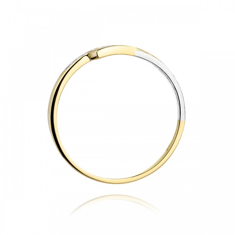 Pierścionek z żółtego złota z diamentami  - próba 585 0,02CT W-196A