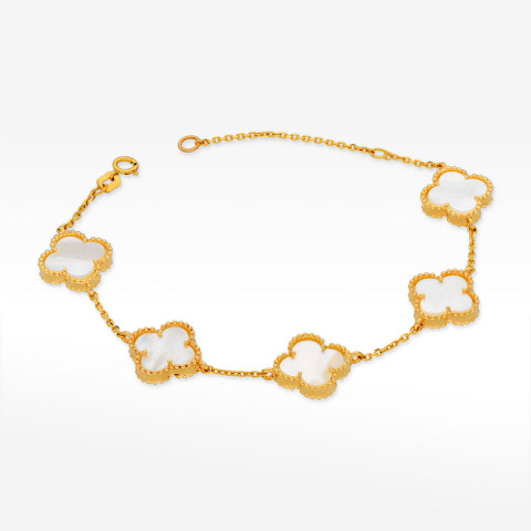 Bransoletka ze złota 15-18cm z masą perłową