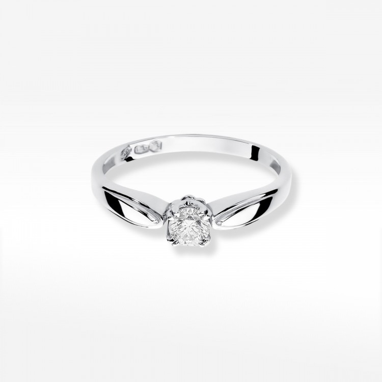 Pierścionek z białego złota z diamentem - próba 585 0,24CT W-197B