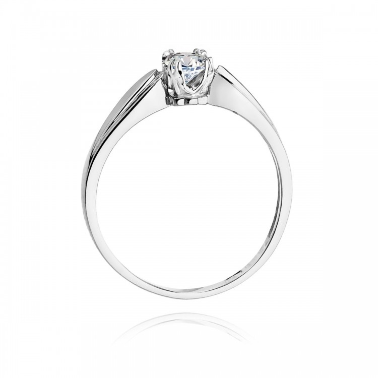 Pierścionek z białego złota z diamentem - próba 585 0,24CT W-197B