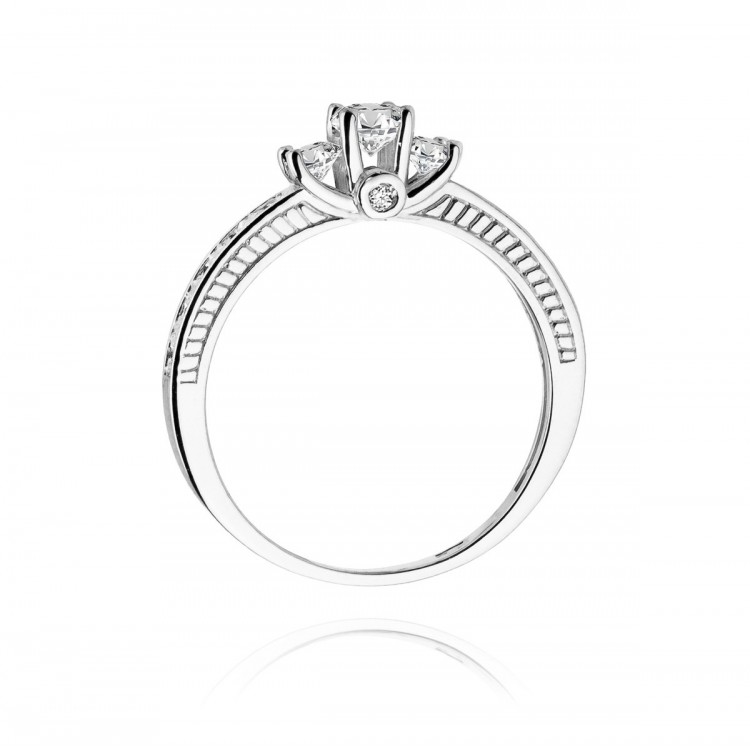 Pierścionek z białego złota z diamentami  - próba 585 0,42CT W-199B