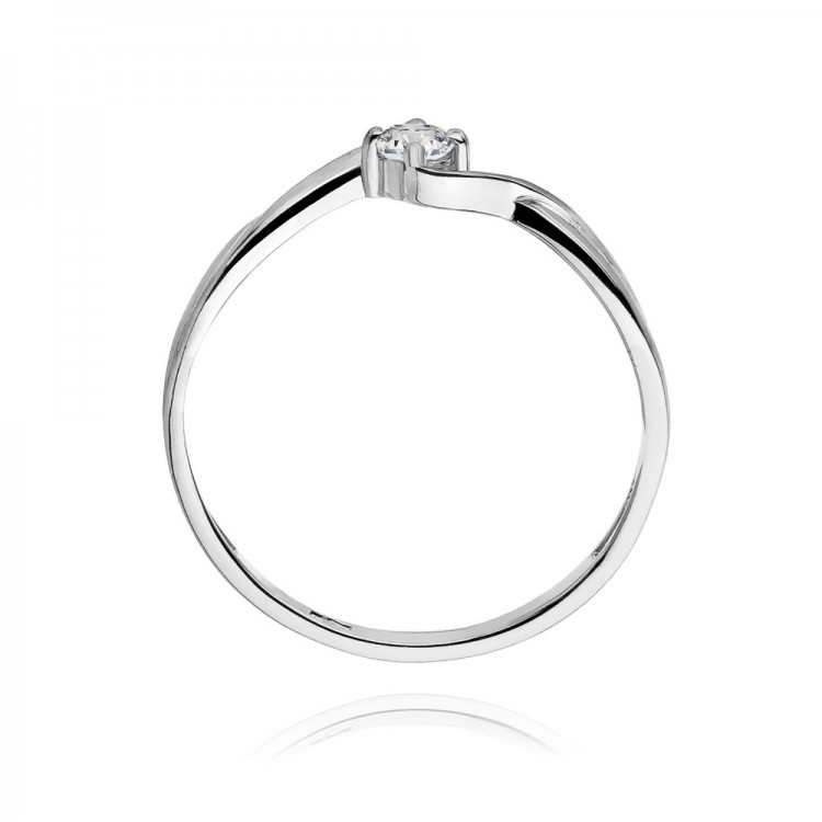 Pierścionek z białego złota z diamentem - próba 585 0,10CT W-208B