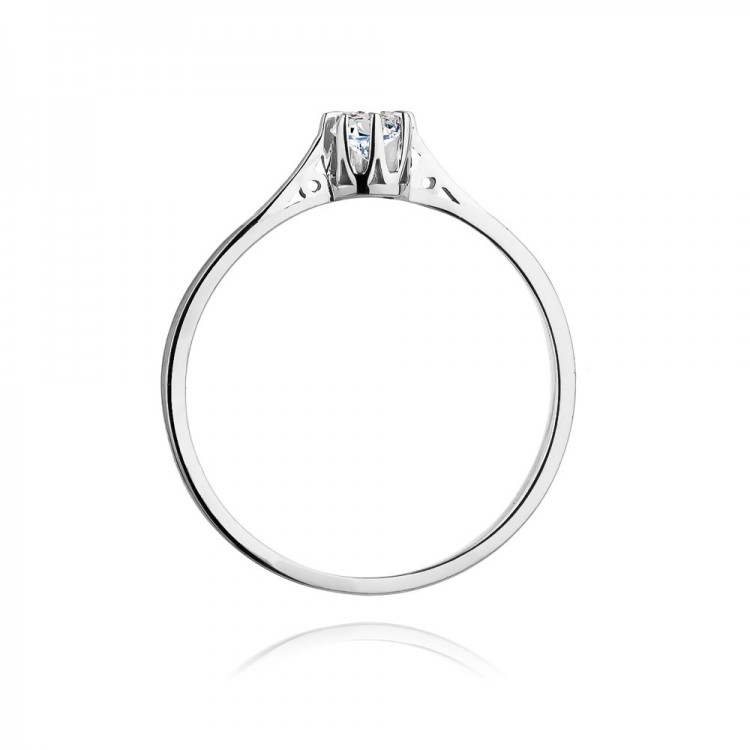 Pierścionek z białego złota z diamentem - próba 585 0,10CT W-209B