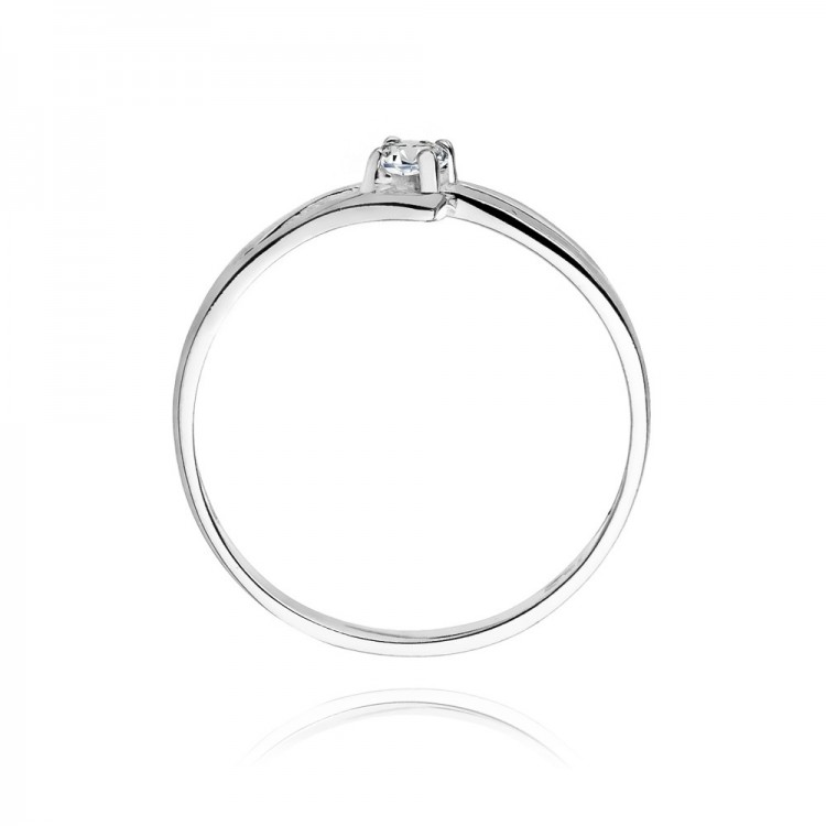 Pierścionek z białego złota z diamentem - próba 585 0,10CT W-210B 0.10ct