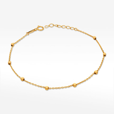 Bransoletka ze złota 17-19cm z koralikami