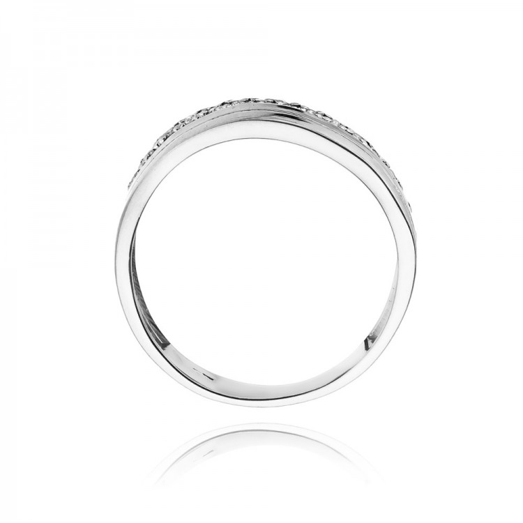 Pierścionek z białego złota z diamentami  - próba 585 0,09CT W-214B