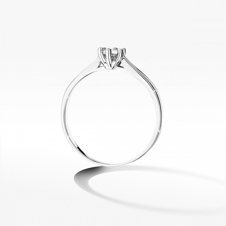 Pierścionek z białego złota z diamentem - próba 585 0,10CT W-222B 0.10ct