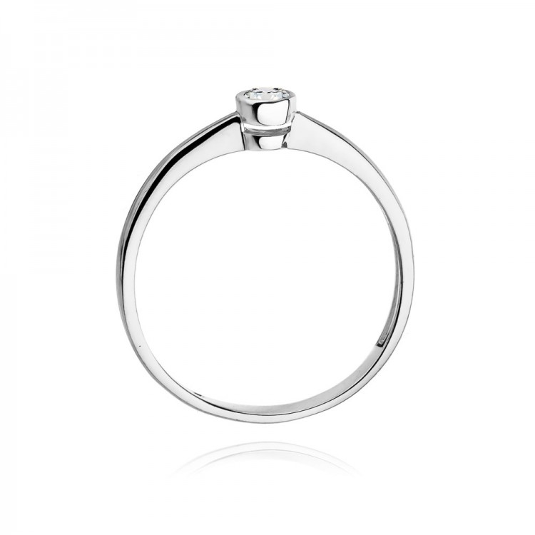 Pierścionek z białego złota z diamentem - próba 585 0,10CT W-224b 0.10ct
