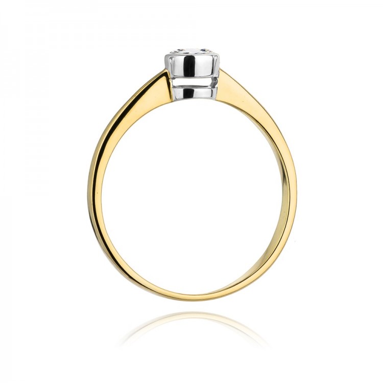 Pierścionek z żółtego złota z diamentem - próba 585 0,25CT W-224A 0.25ct