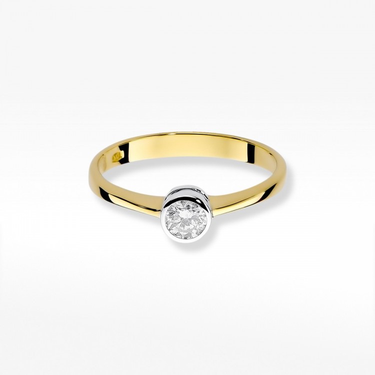 Pierścionek z żółtego złota z diamentem - próba 585 0,25CT W-224A 0.25ct