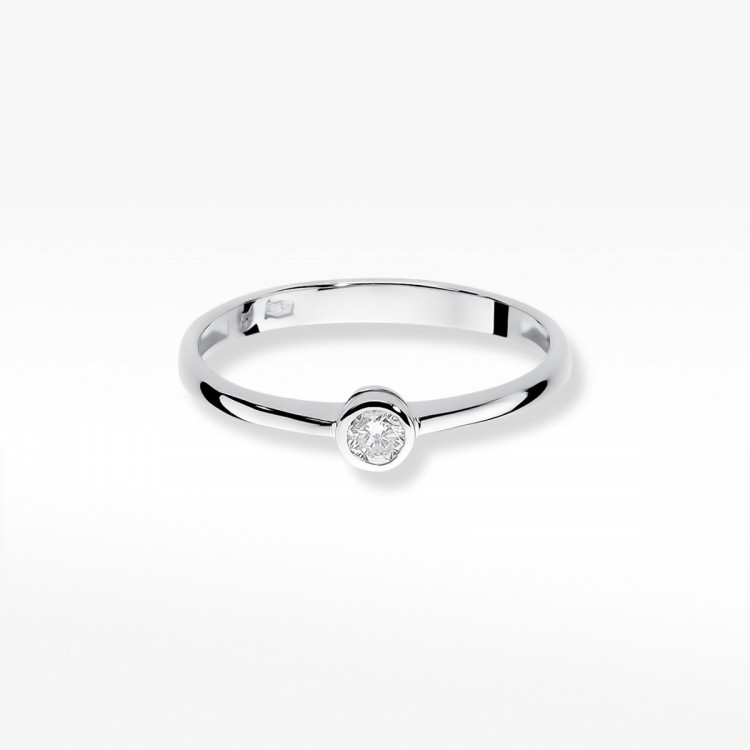 Pierścionek z białego złota z diamentem - próba 585 0,25CT W-224B 0.25ct