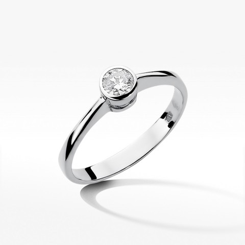 Pierścionek z białego złota z diamentem - próba 585 0,25CT W-224B 0.25ct