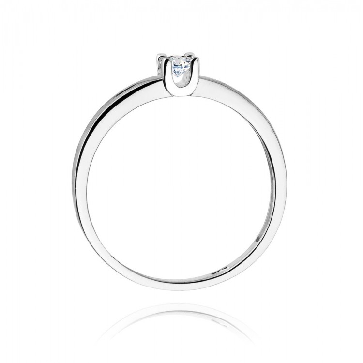 Pierścionek z białego złota z diamentem - próba 585 0,10CT W-225B