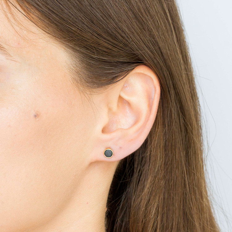 Kolczyki ze złota z onyksem