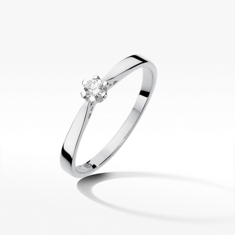Pierścionek z białego złota z diamentem - próba 585 0,25CT W-229B 0.25ct