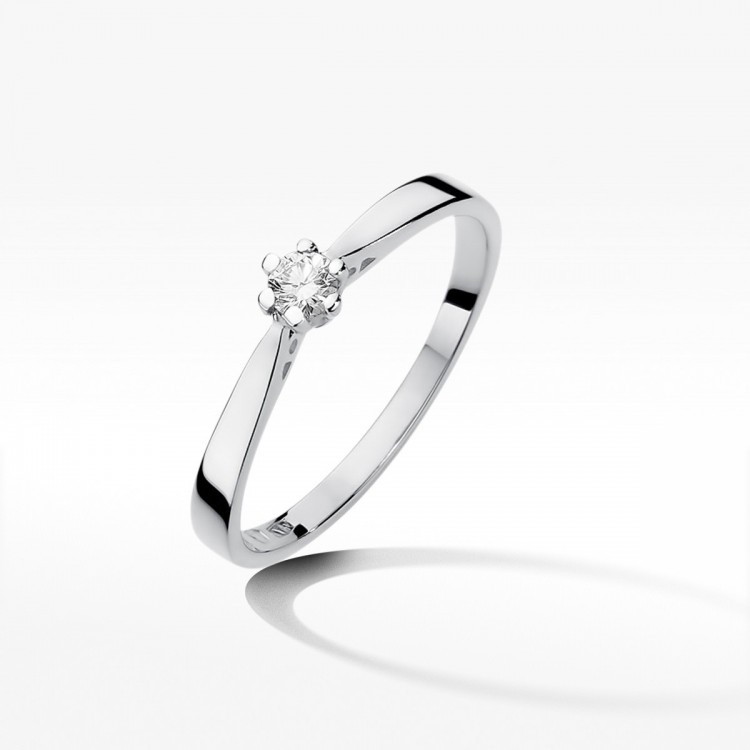 Pierścionek z białego złota z diamentem - próba 585 0,25CT W-229B 0.25ct