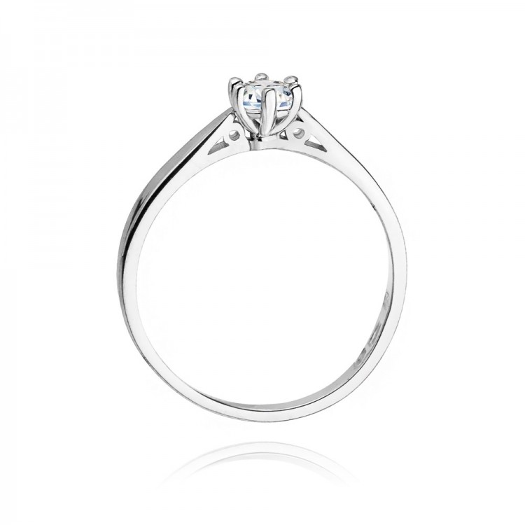 Pierścionek z białego złota z diamentem - próba 585 0,25CT W-229B 0.25ct
