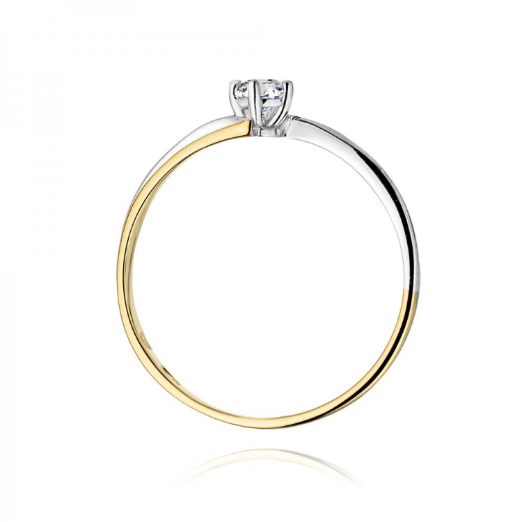 Pierścionek z żółtego złota z diamentem - próba 585 0,10CT W-231A 0.10ct