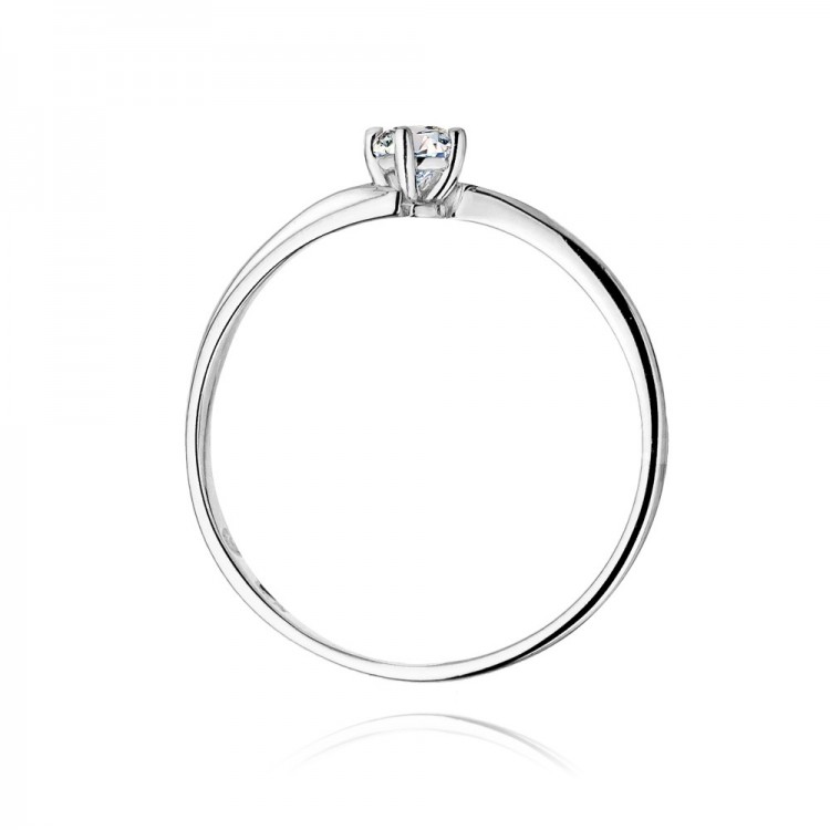 Pierścionek z białego złota z diamentem - próba 585 0,10CT W-231B 0.10ct