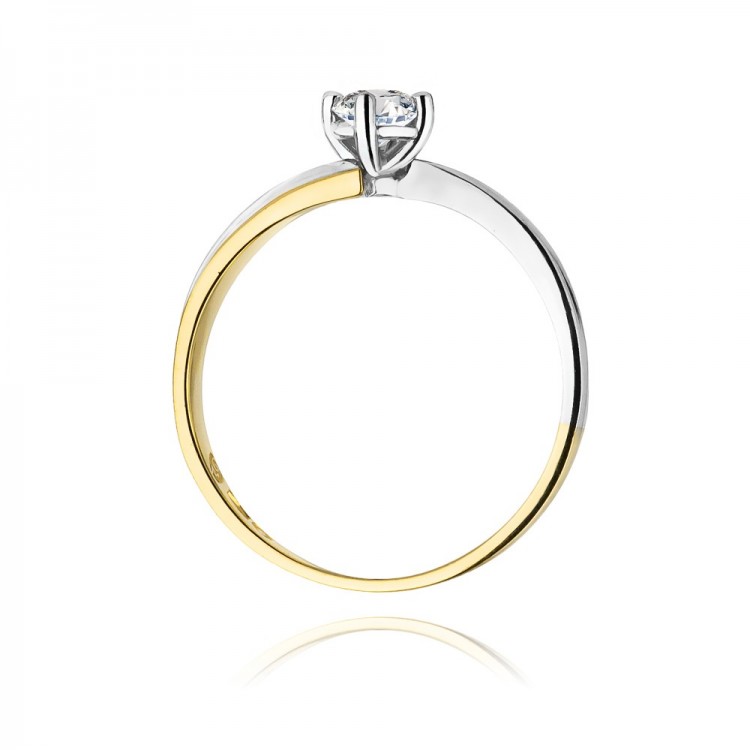 Pierścionek z żółtego złota z diamentem - próba 585 0,25CT W-231A 0.25ct
