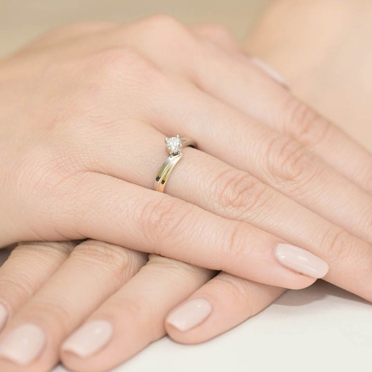 Pierścionek z białego złota z diamentem - próba 585 0,25CT W-231B 0.25ct