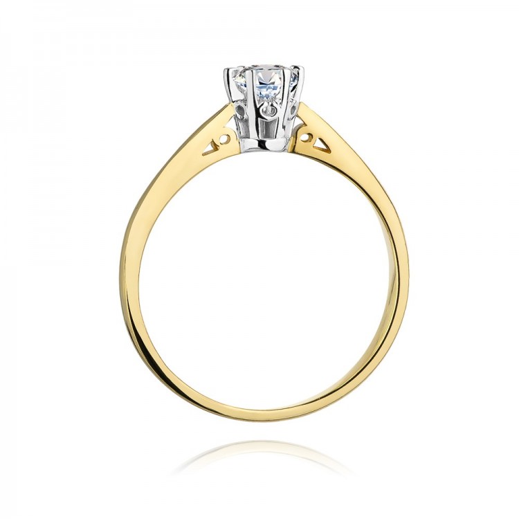 Pierścionek z żółtego złota z diamentem - próba 585 0,25CT W-234A