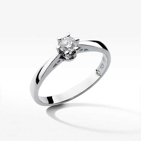 Pierścionek z białego złota z diamentem - próba 585 0,25CT W-234B
