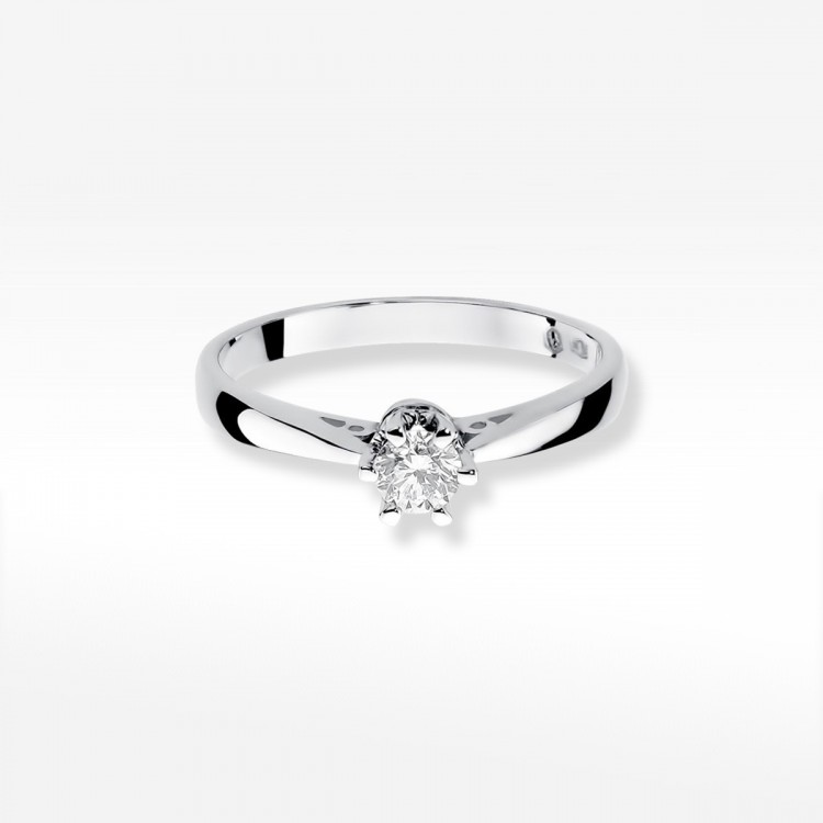 Pierścionek z białego złota z diamentem - próba 585 0,25CT W-234B