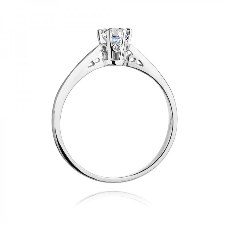 Pierścionek z białego złota z diamentem - próba 585 0,25CT W-234B