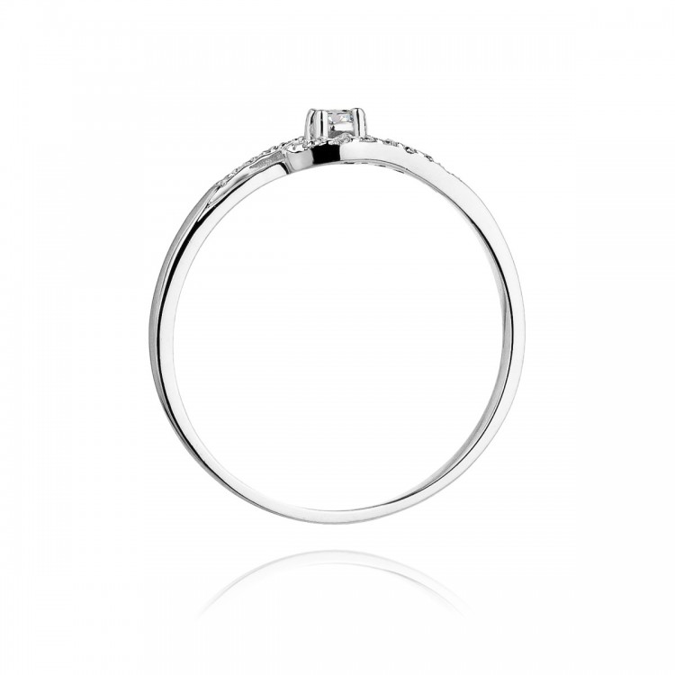 Pierścionek z białego złota z diamentami  - próba 585 0,11CT W-237B