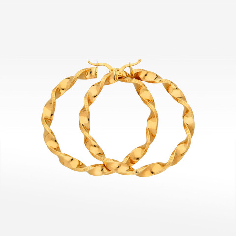 Kolczyki ze złota 5.2cm koła z wzorem greckim