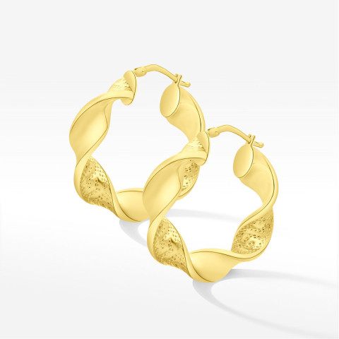 Kolczyki ze złoa 3.0cm koła z wzorem greckim