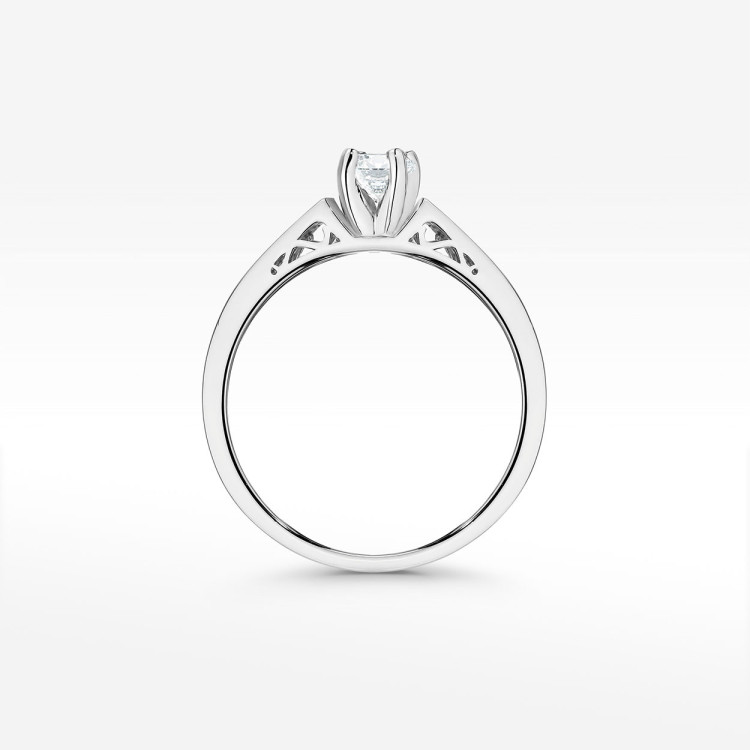 Pierścionek z białego złota z diamentami  - próba 585 0,42CT W-198B