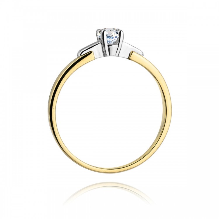 Pierścionek z żółtego złota z diamentem - próba 585 0,20CT W-241A