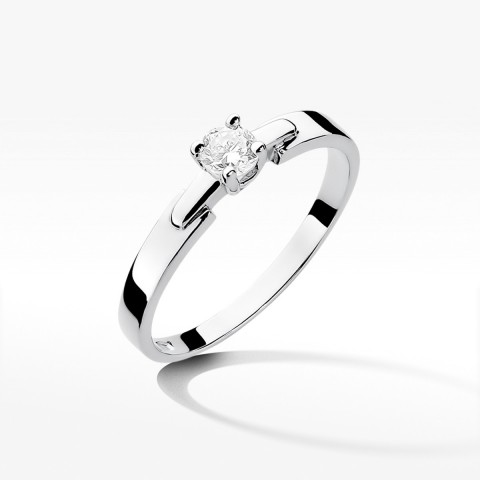 Pierścionek z białego złota z diamentem - próba 585 0,20CT W-241B