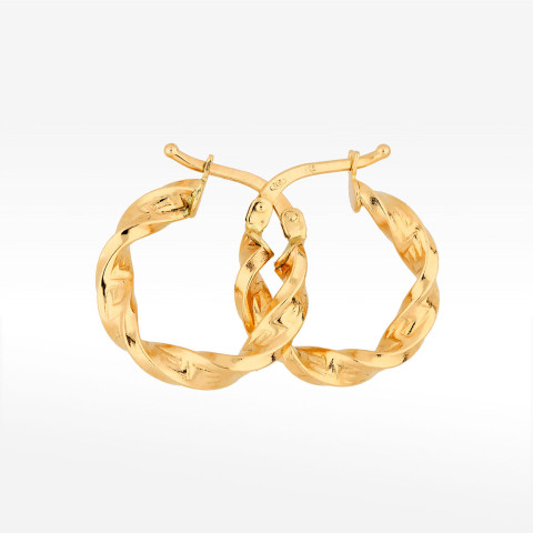 Kolczyki ze złota 1.7cm koła z wzorem greckim