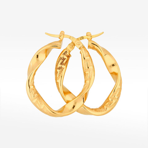 Kolczyki ze złota koła z wzorem greckim