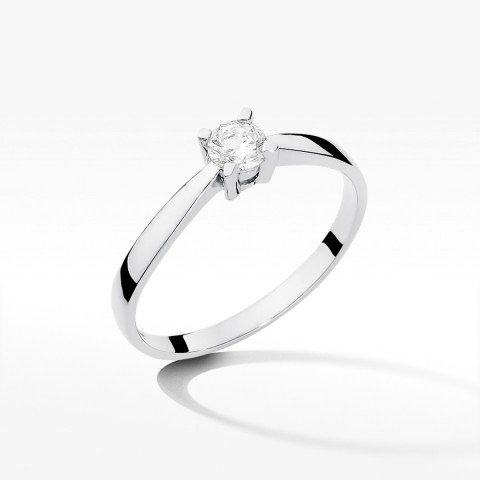 Pierścionek z białego złota z diamentem - próba 585 0,20CT W-242B