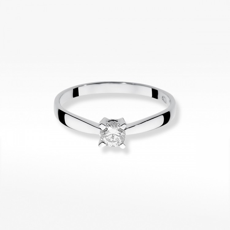 Pierścionek z białego złota z diamentem - próba 585 0,20CT W-242B