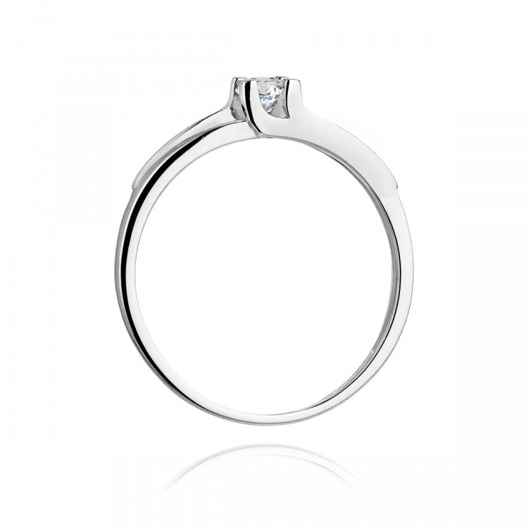 Pierścionek z białego złota z diamentem - próba 585 0,12CT W-246B