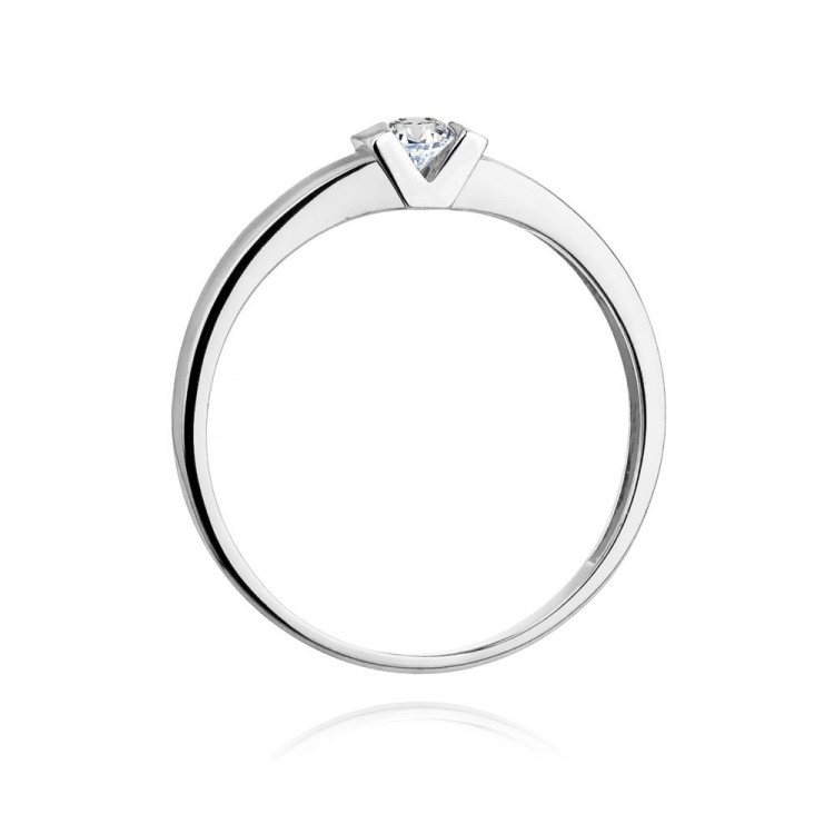 Pierścionek z białego złota z diamentem - próba 585 0,10CT W-249B