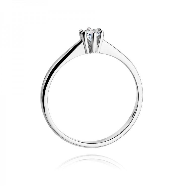 Pierścionek z białego złota z diamentem - próba 585 0,15CT W-256B